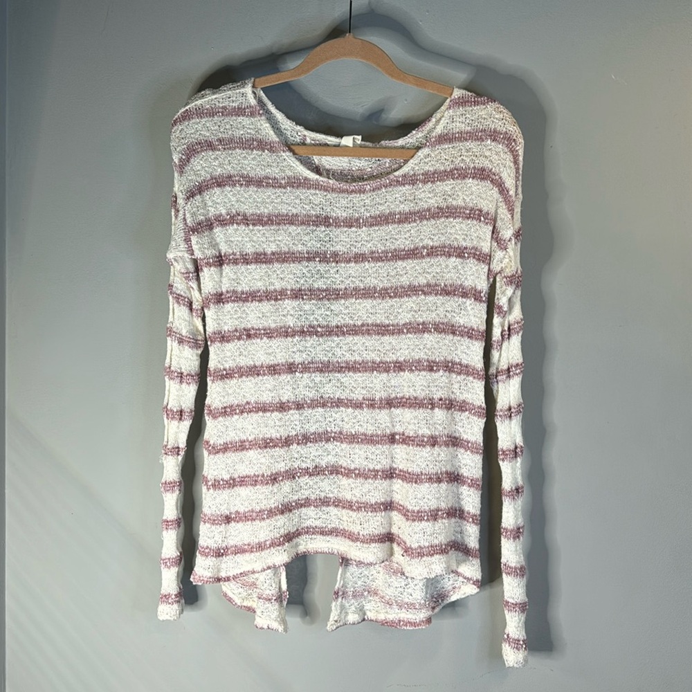 Striped open back sweater